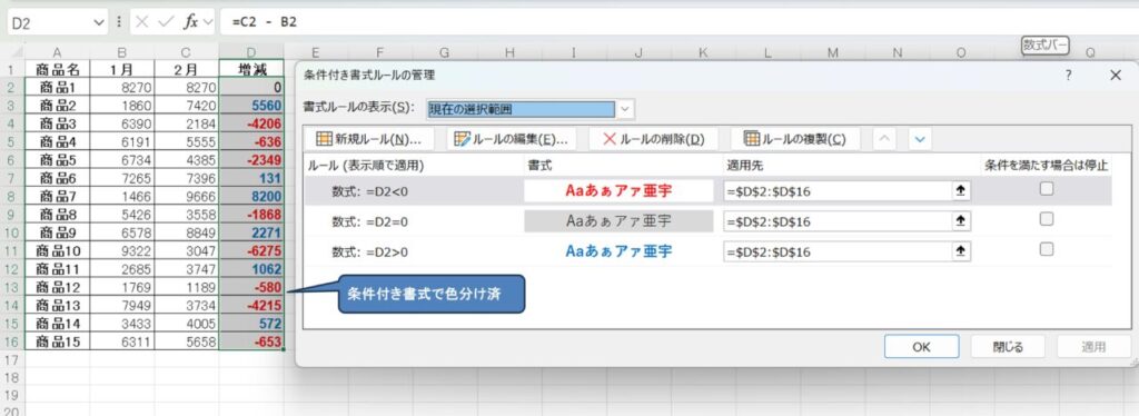 条件付き書式