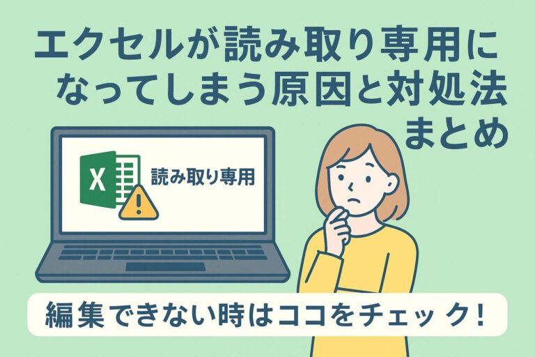 エクセルが読み取り専用になってしまう原因と対処法まとめ｜編集できない時はココをチェック！