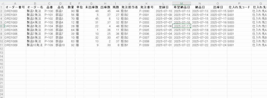 Accessなどとの連携(仕入れデータの例)