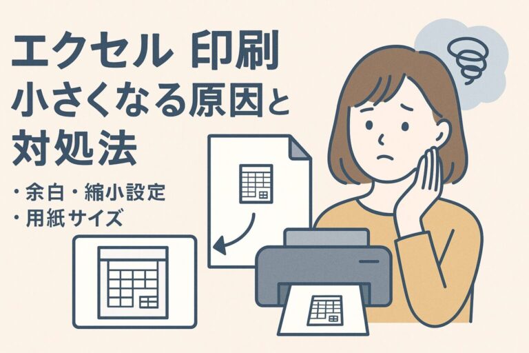 エクセルの印刷が小さくなる原因と対処法｜余白・縮小設定・用紙サイズの確認ポイントを解説！