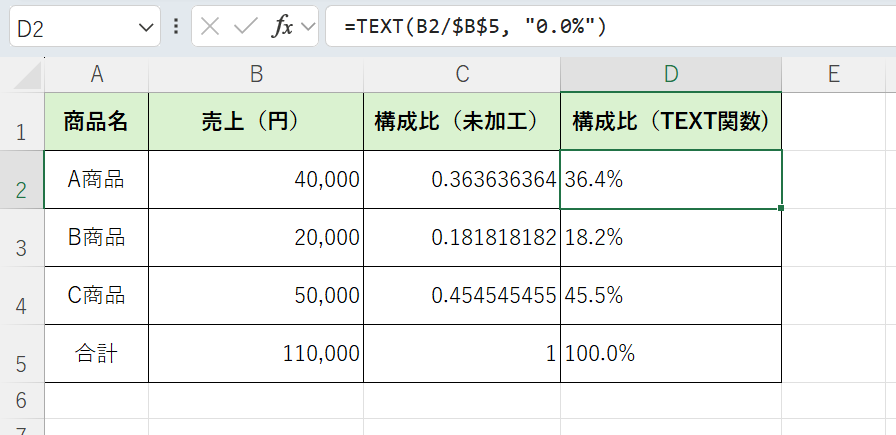 TEXT関数利用例