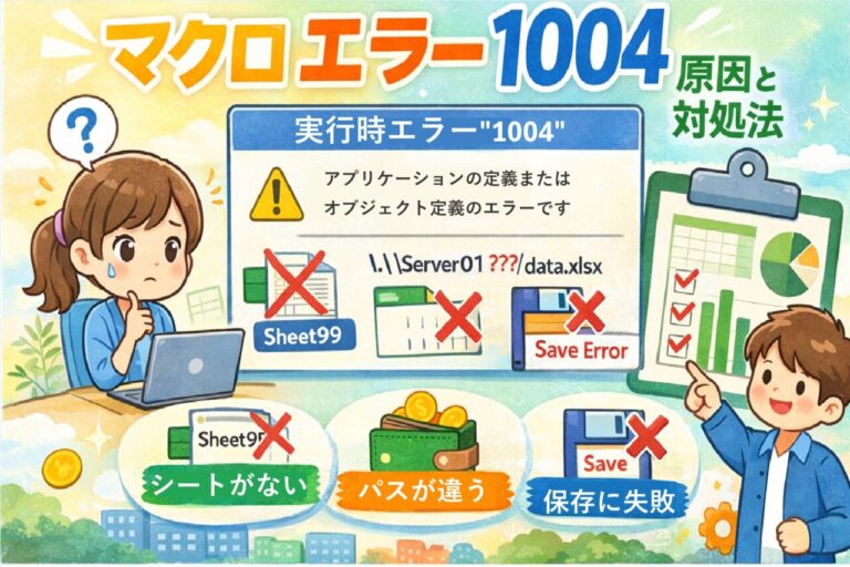 アメリカ エラー マクロ エラー1004の原因と修正方法｜実行時エラーの対処法を初心者